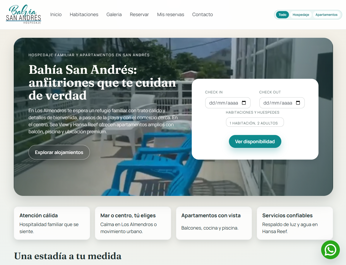 Booking landing and reservation flow